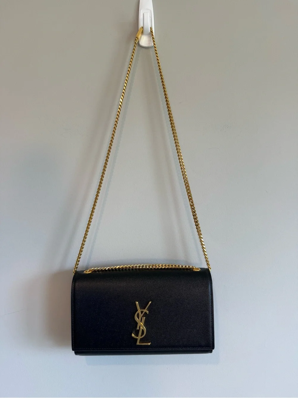 Saint Laurent Kate YSL Medium Leather Crossbody Bag in Black